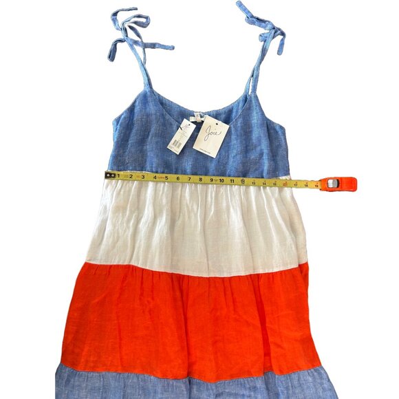NWT Joie 100% Linen Colorblock Striped Maxi Dress Multi Eugenia Size M - Picture 11 of 14